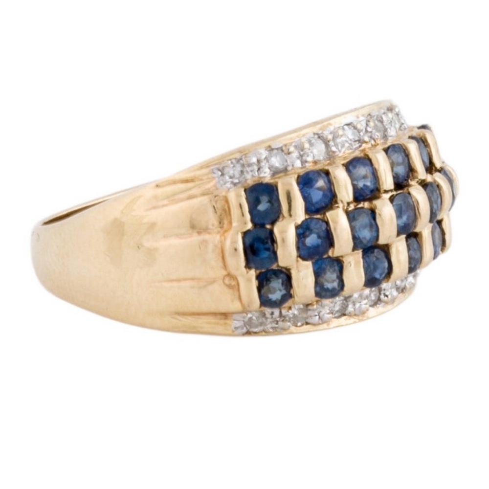 Gold and Blue Gemstone Women's Ring